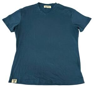 Merino.tech T Shirt Men's Size Large Teal V-Neck 100% Merino Wool Short Sleeve
